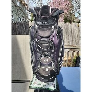 Maxfli Cart Bag 13-Way Divider‎ 12 Pockets Shoulder Strap Carry Handle Blk/Wht